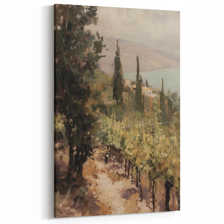 Vineyard Path Landscape Wall Art - Rustic Nature Wall Decor