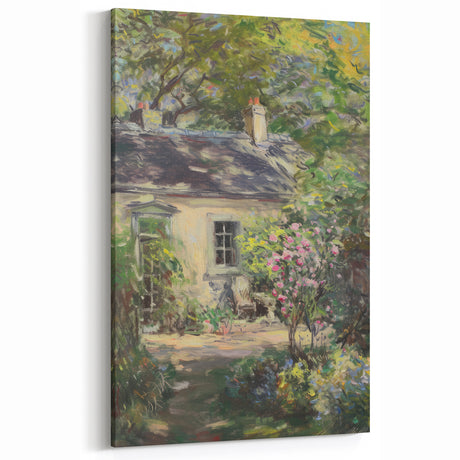Charming Cottage Garden Landscape Wall Art - Nature-Inspired Decor