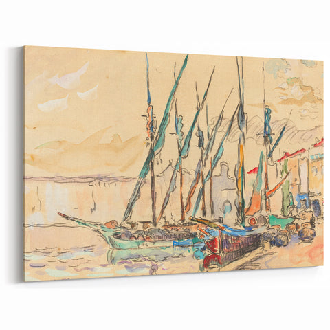 Modern Wall Art of St. Tropez Harbor Scene - Abstract Contemporary Art