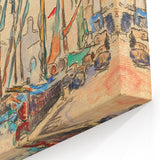 Modern Wall Art of St. Tropez Harbor Scene - Abstract Contemporary Art