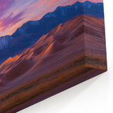Desert Landscape Art - Vibrant Dunes with Sunset Mountain Backdrop