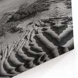 Dune Wall Art - Black and White Coastal Rock with Textured Sands