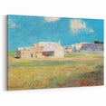 Modern Wall Art of a Tranquil Village Scene - Abstract Contemporary Style