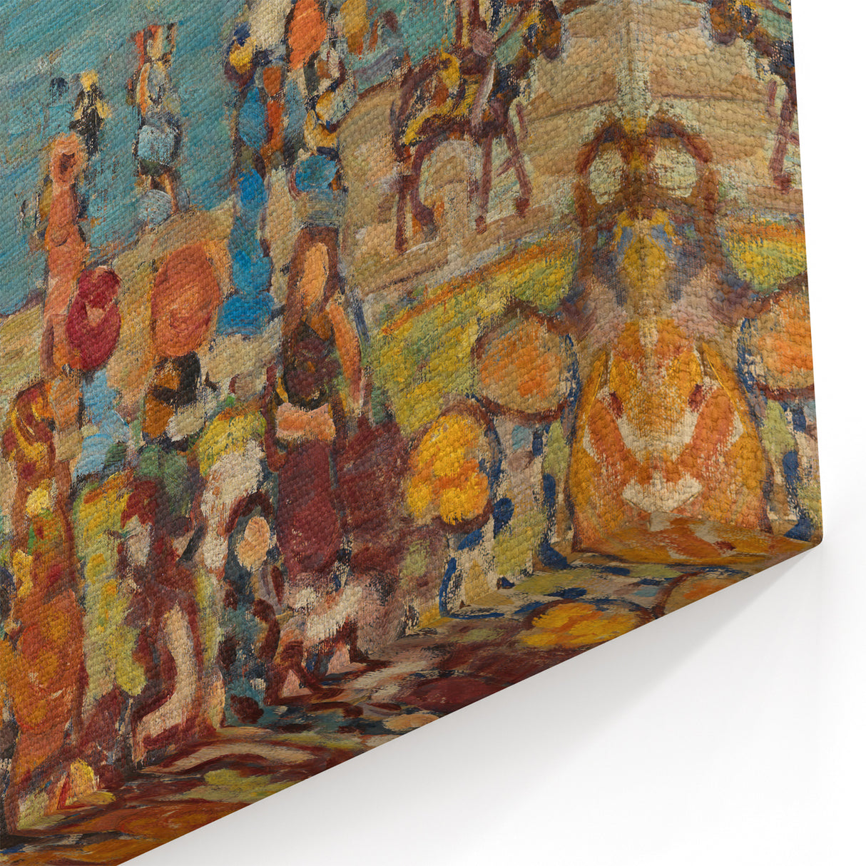 Modern Wall Art of Vibrant Beach Scene - Abstract Coastal Design