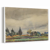 Modern Wall Art of Rainy Landscape Scene - Minimalist Contemporary Style