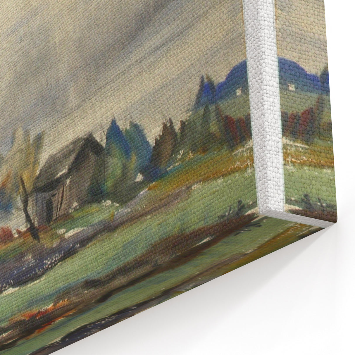 Modern Wall Art of Rainy Landscape Scene - Minimalist Contemporary Style