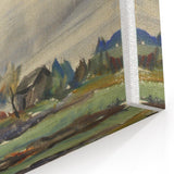 Modern Wall Art of Rainy Landscape Scene - Minimalist Contemporary Style