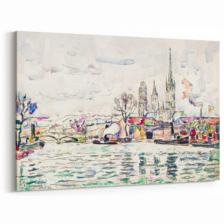 Modern Wall Art: River Scene Rouen by Paul Signac for Unique Decor