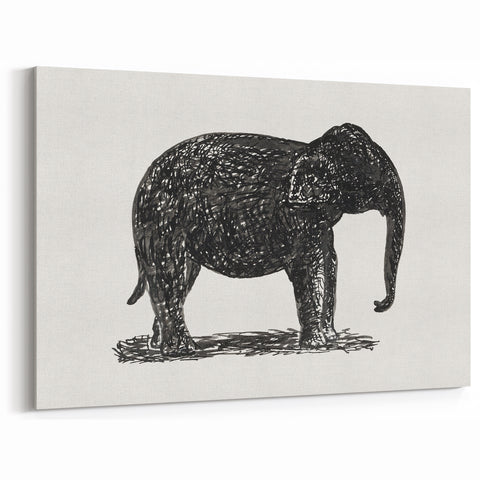 Minimalist Modern Elephant Art: Contemporary Wall Decor by Leo Gestel