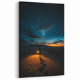 Scenic Dune Photography - Desert Night Sky Wall Art with Lantern Glow