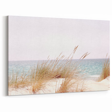 Coastal Retreat Canvas - Serene Beach Grass Wall Art for Summer Decor