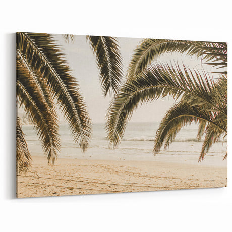 Tropical Beach Canvas - Palm Tree Wall Art for Summer Vibes