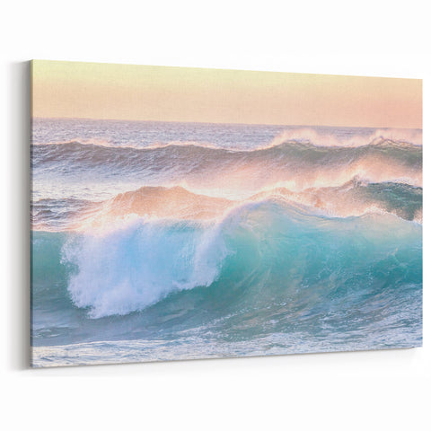 Sunset Ocean Waves Canvas - Vibrant Coastal Wall Art for Summer