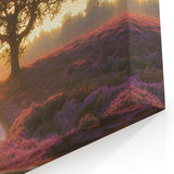 Fields Panorama Wall Decor - Lavender Sunrise Scenic Canvas Art