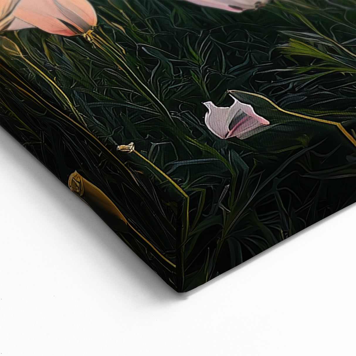 Serene Fields Art Print - Sunset Over White Flower Panorama Decor