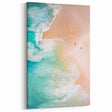 Aerial Beach Canvas - Turquoise Waves and Sandy Shore Wall Art
