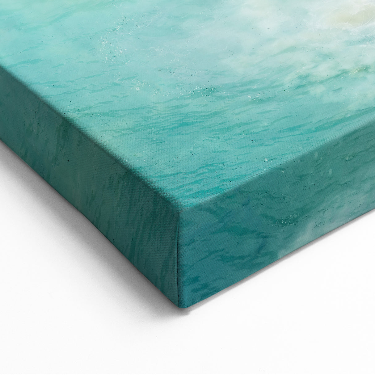 Aerial Beach Canvas - Turquoise Waves and Sandy Shore Wall Art
