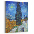 Impressionism Wall Art - Road with Cypress and Star by Vincent van Gogh