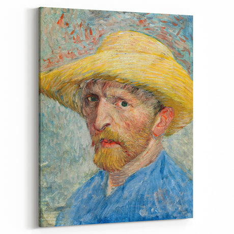 Impressionism Wall Art - Self-Portrait with Straw Hat (1887) by van Gogh