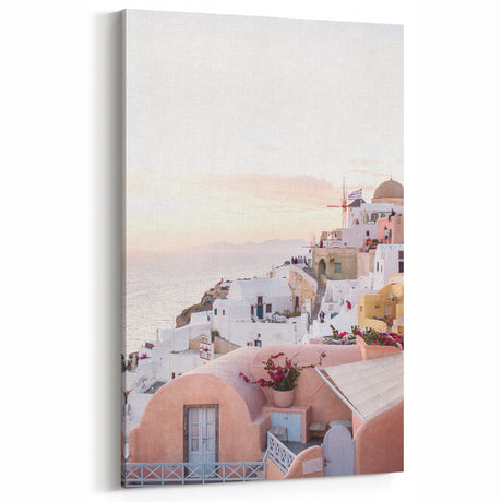 Beach Decor Prints - Striped Umbrella and Sandy Shore Canvas Art