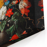 Baroque Floral Still Life with Cat - Classic Antique Art Print