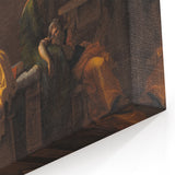 Baroque Mourning Scene: Antique Art Print with Emotional Depth