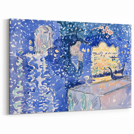 Venice Night Festival Impressionist Art - Claude Monet-Style Print