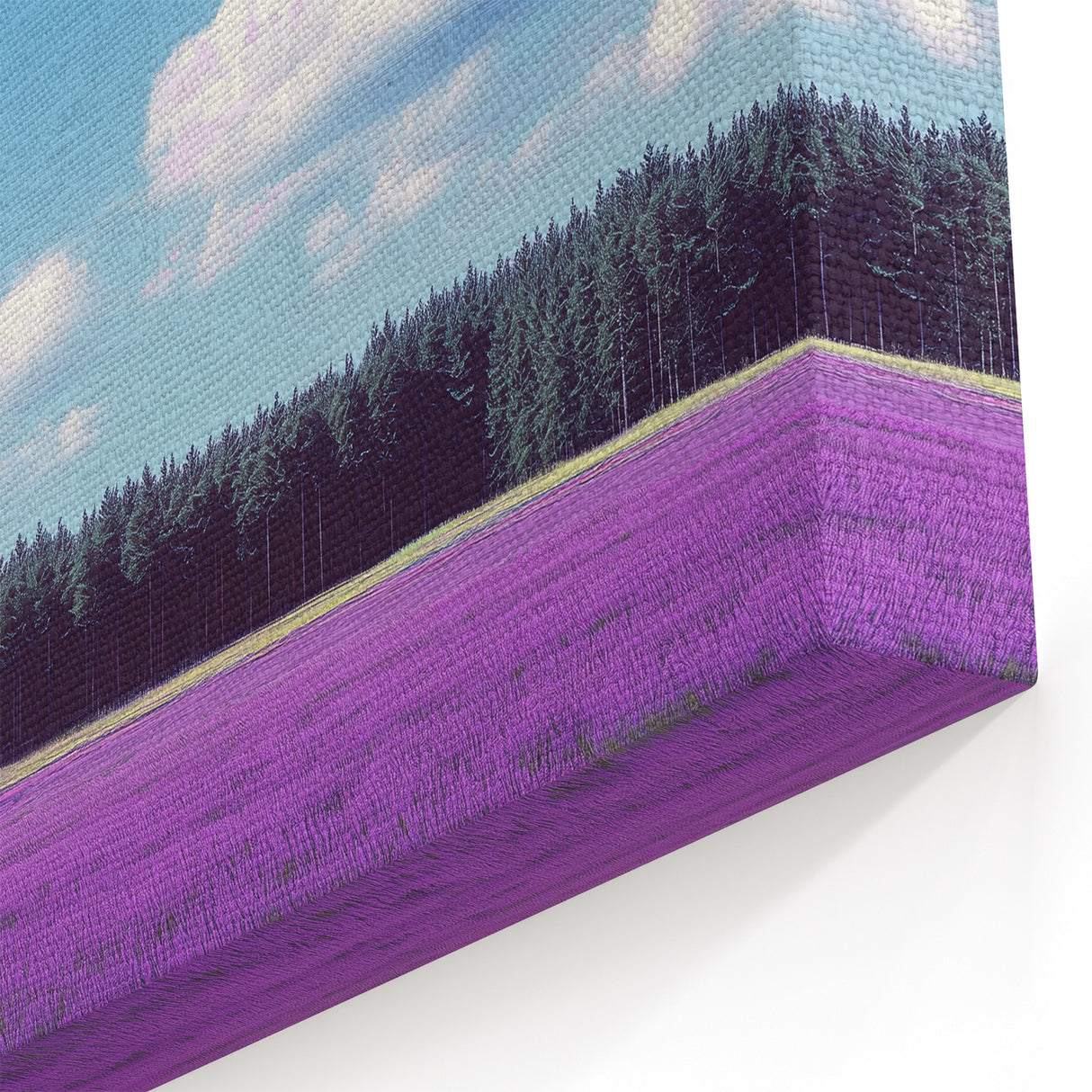 Scenic Fields Framed Art - Lavender Fields Under Clear Blue Sky