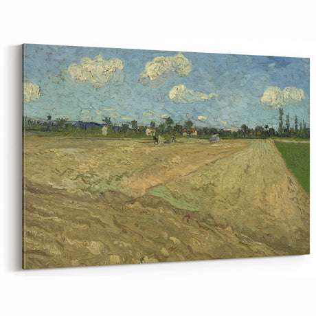 Impressionist Landscape Wall Art - Ploughed Fields with Blue Sky