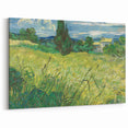 Impressionist Landscape Wall Art - Green Field with Cypress Tree