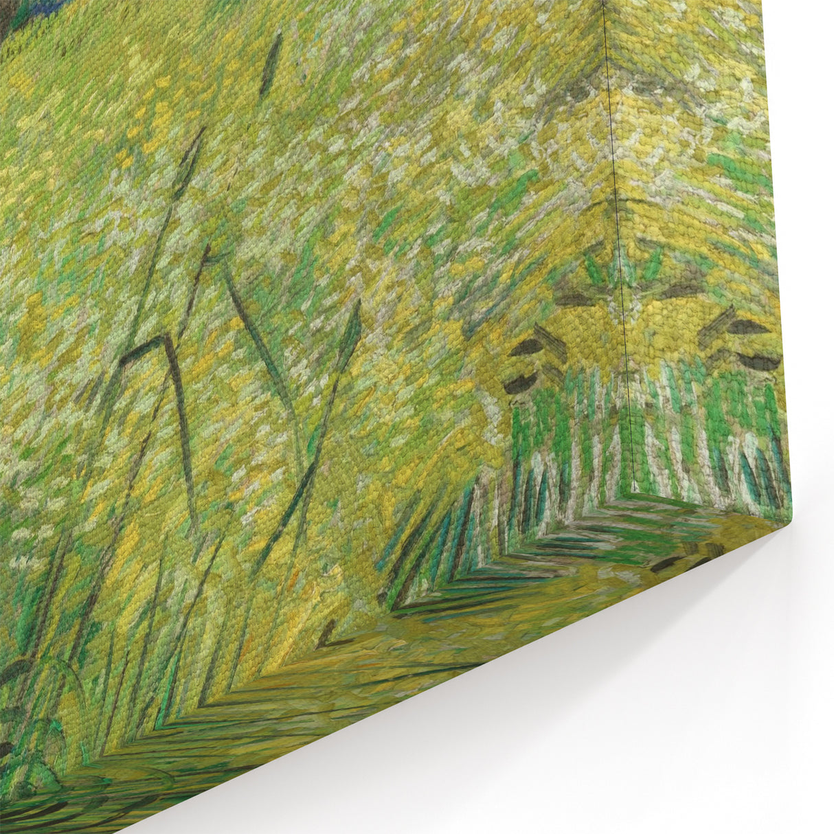 Impressionist Landscape Wall Art - Green Field with Cypress Tree