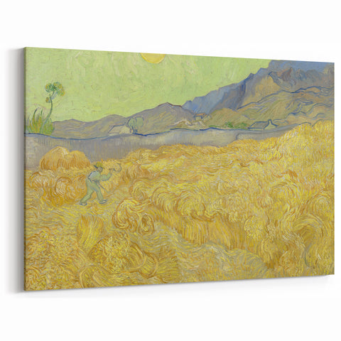 Impressionism Wall Art - Wheatfield with Reaper by Van Gogh Print