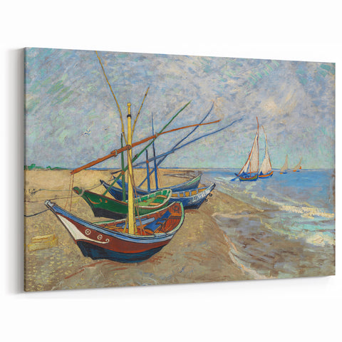 Impressionism Wall Art - Fishing Boats on the Beach by Van Gogh