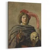 Baroque Allegorical Portrait Wall Art – Reflection on Mortality