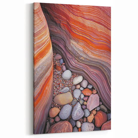 Colorful Desert Layers - Southwestern Sandstone and Pebble Art