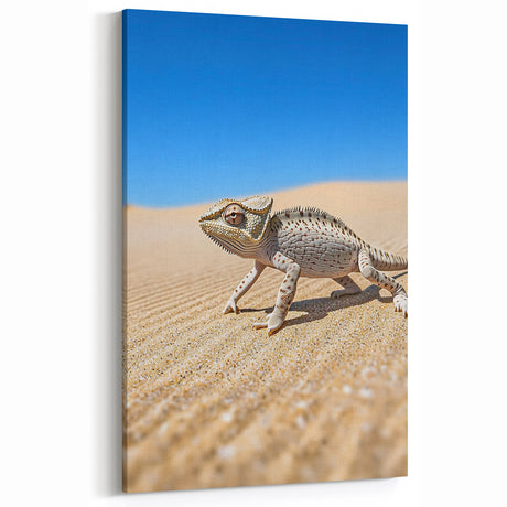 Desert Chameleon Close-Up - Wildlife on Sand Dunes Wall Art