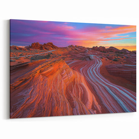 Vivid Desert Layers - Southwestern Sandstone Sunset Art Print