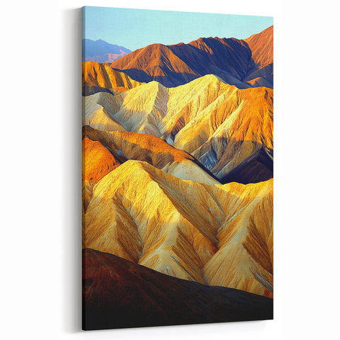 Sunlit Desert Ridges - Vibrant Mountain Landscape Wall Art