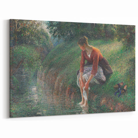 Impressionist Prints - Woman Bathing by Camille Pissarro Art