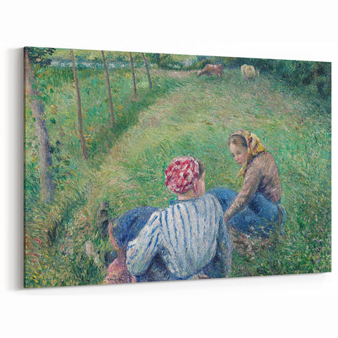Tranquil Impressionist Landscape – Pissarro’s Peasant Girls Resting