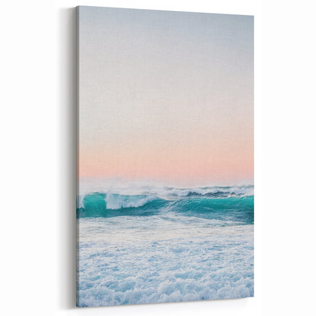 Beach Decor Prints – Ocean Waves with Sunset Sky