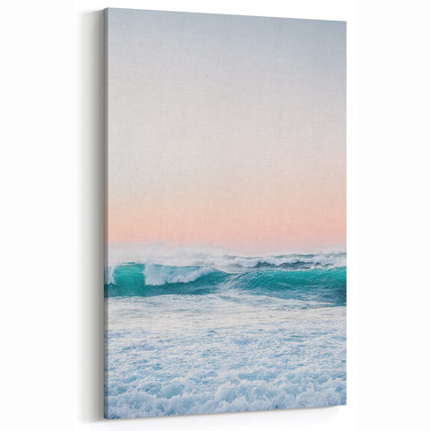 Beach Decor Prints – Ocean Waves with Sunset Sky