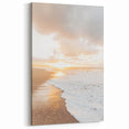 Sunset Canvas Art – Golden Beach Waves at Sunset