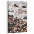 Nature-Inspired Summer Art – Rocky Shoreline and Waves Canvas