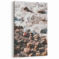 Nature-Inspired Summer Art – Rocky Shoreline and Waves Canvas