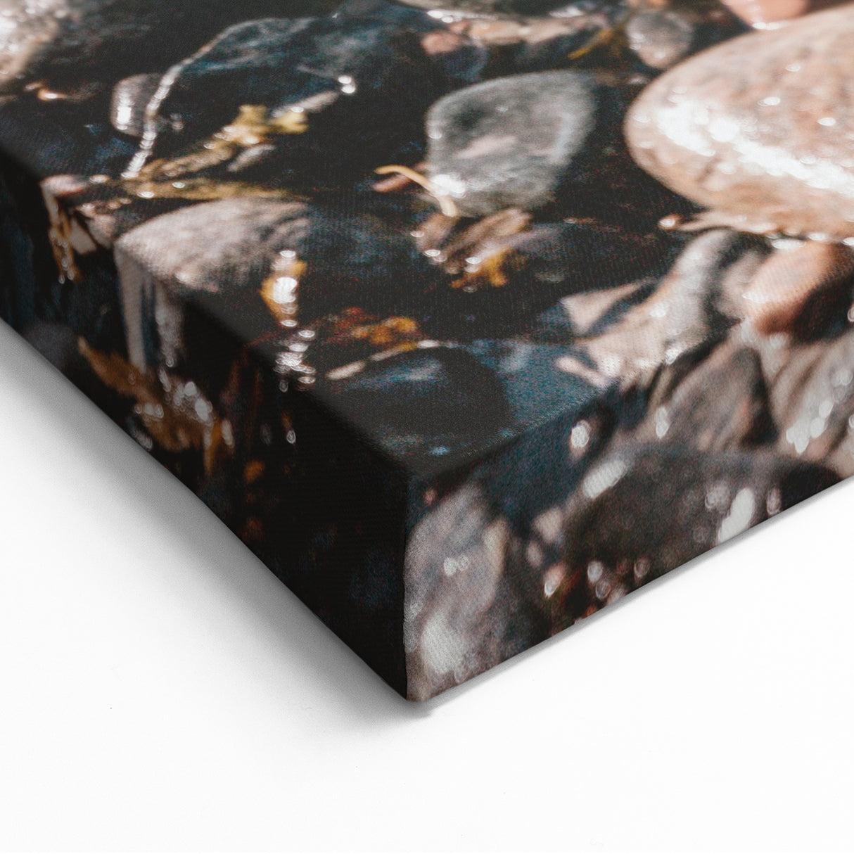 Nature-Inspired Summer Art – Rocky Shoreline and Waves Canvas