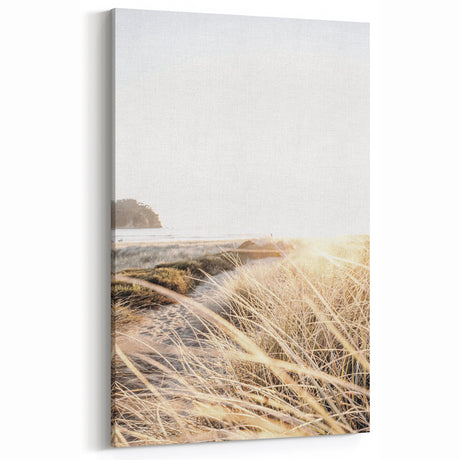 Summer Scenery Canvas - Golden Beach Grass Nature Landscape Art