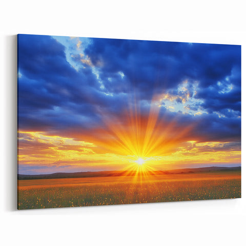 Fields Landscape Acrylic Prints - Golden Sunset Field Art