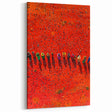 Countryside Fields Wall Hanging - Vibrant Red Harvest Art