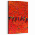 Countryside Fields Wall Hanging - Vibrant Red Harvest Art